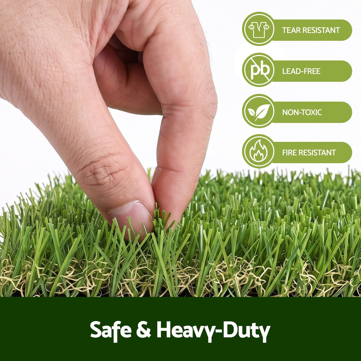 Alona.com.au Home & Garden > Artificial Plants > Artificial Grass Prime Turf Artificial Grass Turf Tiles Interlocking Fake Grass Mat for Balcony Pet 9 Pack