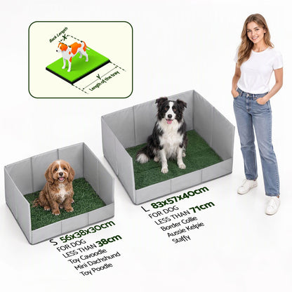 Alona.com.au Home & Garden > Artificial Plants > Artificial Grass Prime Turf Foldable Dog Grass Potty Pad High Wall Tray for Apartment Balcony RV travel L