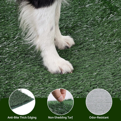 Alona.com.au Home & Garden > Artificial Plants > Artificial Grass Prime Turf Foldable Dog Grass Potty Pad High Wall Tray for Apartment Balcony RV travel L