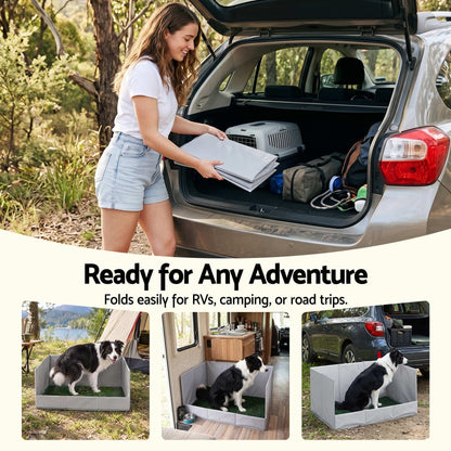 Alona.com.au Home & Garden > Artificial Plants > Artificial Grass Prime Turf Foldable Dog Grass Potty Pad High Wall Tray for Apartment Balcony RV travel L