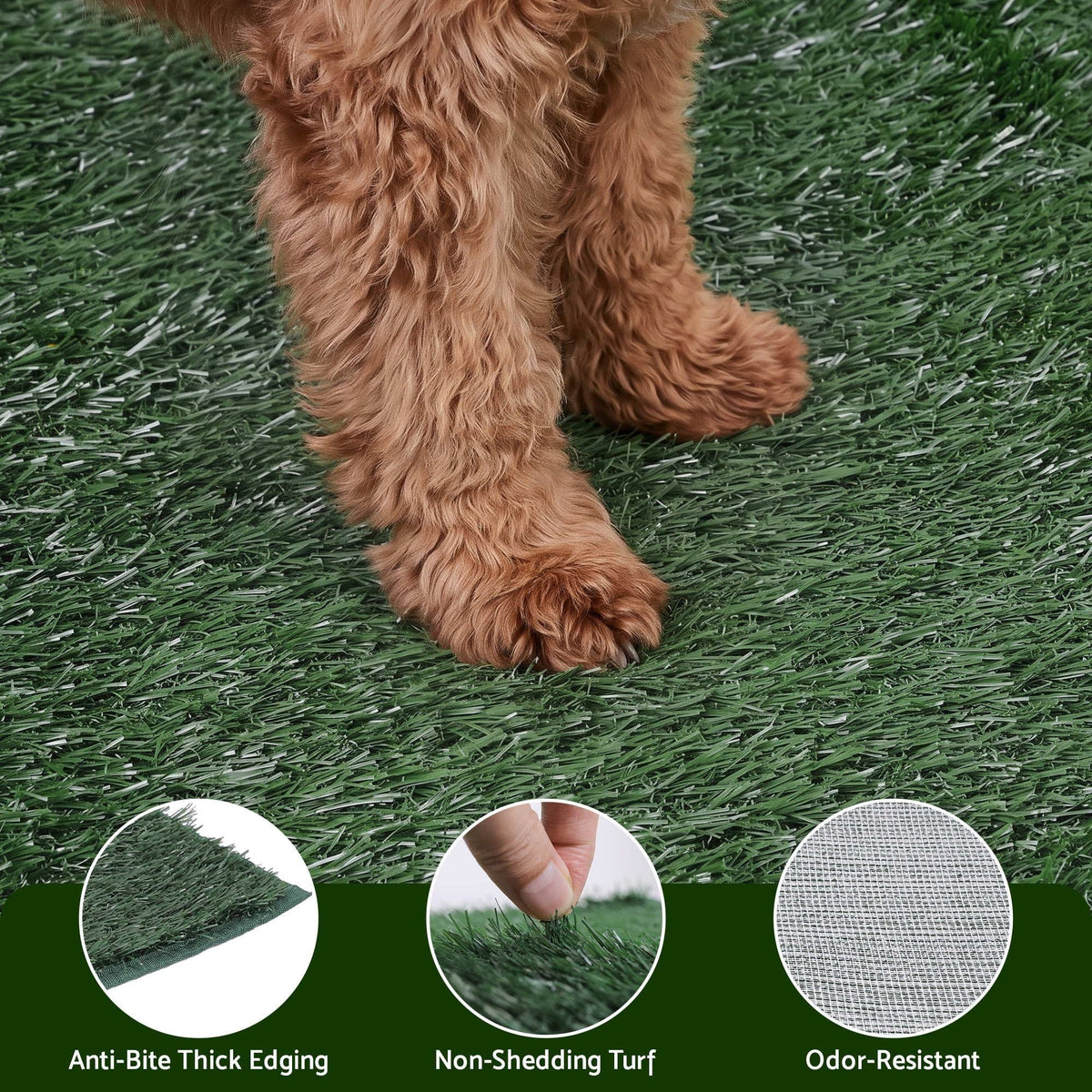 Alona.com.au Home & Garden > Artificial Plants > Artificial Grass Prime Turf Foldable Dog Grass Potty Pad High Wall Tray for Apartment Balcony RV travel
