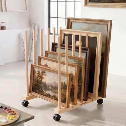 Alona.com.au Home & Garden > Hobbies > Arts & Crafts Artiss Wooden Art Drying & Canvas Storage Rack with Caster Wheels for Studio,Galleries,Classroom