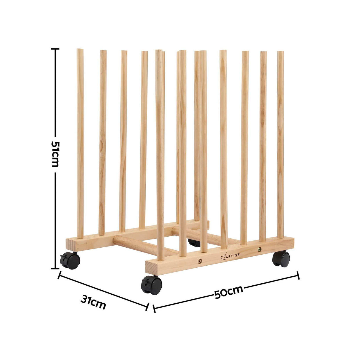 Alona.com.au Home & Garden > Hobbies > Arts & Crafts Artiss Wooden Art Drying & Canvas Storage Rack with Caster Wheels for Studio,Galleries,Classroom