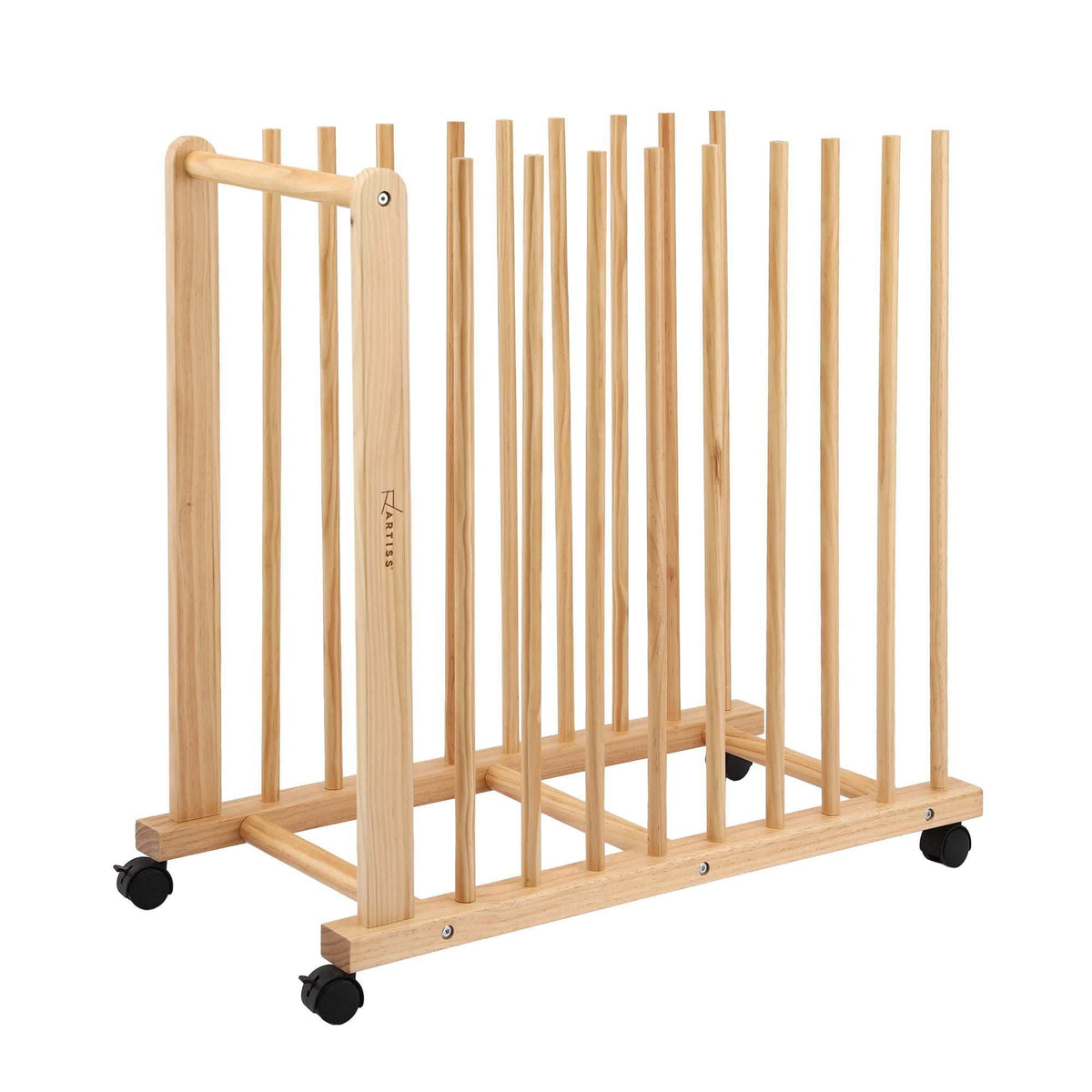 Alona.com.au Home & Garden > Hobbies > Arts & Crafts Artiss Art Drying & Storage Rack with Caster Wheels, Solid Wood Adjustable Slots Rack for Drawing Boards, Panels, Paintings, Artworks Display