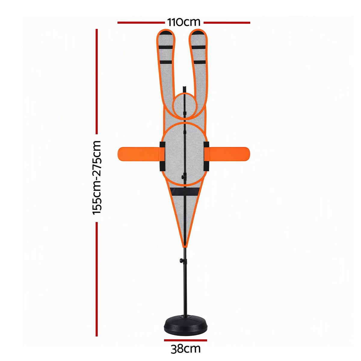 Alona.com.au Sports & Fitness > Ball Sports > Basketball & Basketball Accessories Basketball Defender Dummy 155-275cm Adjustable Shooting Passing Training Mannequin Black Orange