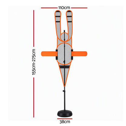 Alona.com.au Sports & Fitness > Ball Sports > Basketball & Basketball Accessories Basketball Defender Dummy 155-275cm Adjustable Shooting Passing Training Mannequin Black Orange