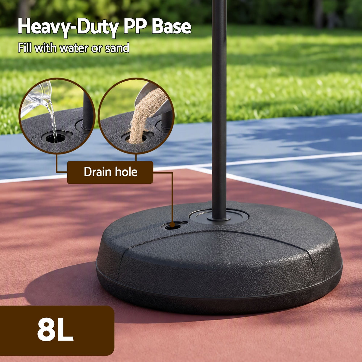 Alona.com.au Sports & Fitness > Ball Sports > Basketball & Basketball Accessories Basketball Defender Dummy 155-275cm Adjustable Shooting Passing Training Mannequin Black Orange