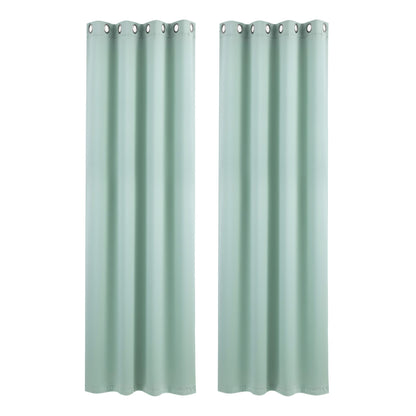 Artiss Blockout Curtains 2X 132x213cm Thermal Insulated Eyelet Drapes Green