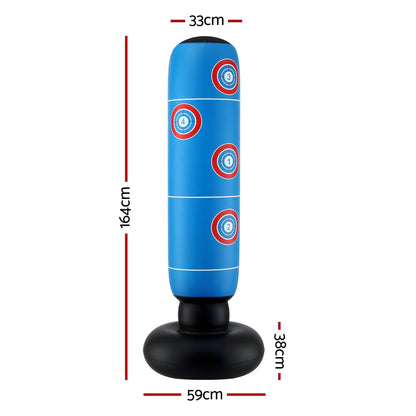 Everfit Freestanding Punching Bag Boxing Stand Inflatable Fitness 164cm Blue