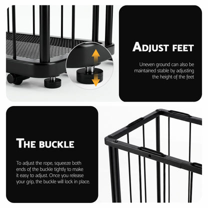 Everfit Ball Storage Rack Elastic Rope Ball Rack Wall Mounted & Floor Organizer