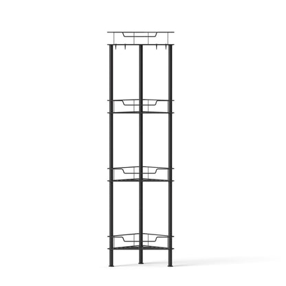Artiss 4 Tier Floor Standing Corner Shower Caddy Bathroom Organizer Black