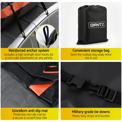 Giantz Rooftop Cargo Bag Waterproof Car Luggage Carrier 15 Cubic Ft Universal