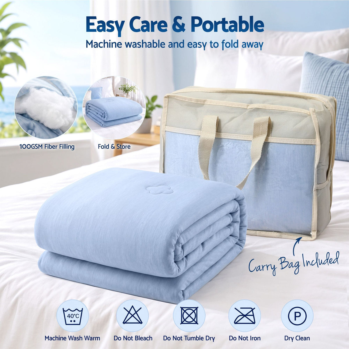Alona.com.au Home & Garden > Bedding > Blankets & Throws Giselle Cooling Blanket 140cm x 210cm Single Summer Quilt Sleepers Double Sided