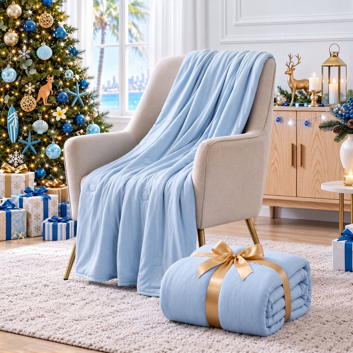 Alona.com.au Home & Garden > Bedding > Blankets & Throws Giselle Cooling Blanket 140cm x 210cm Single Summer Quilt Sleepers Double Sided