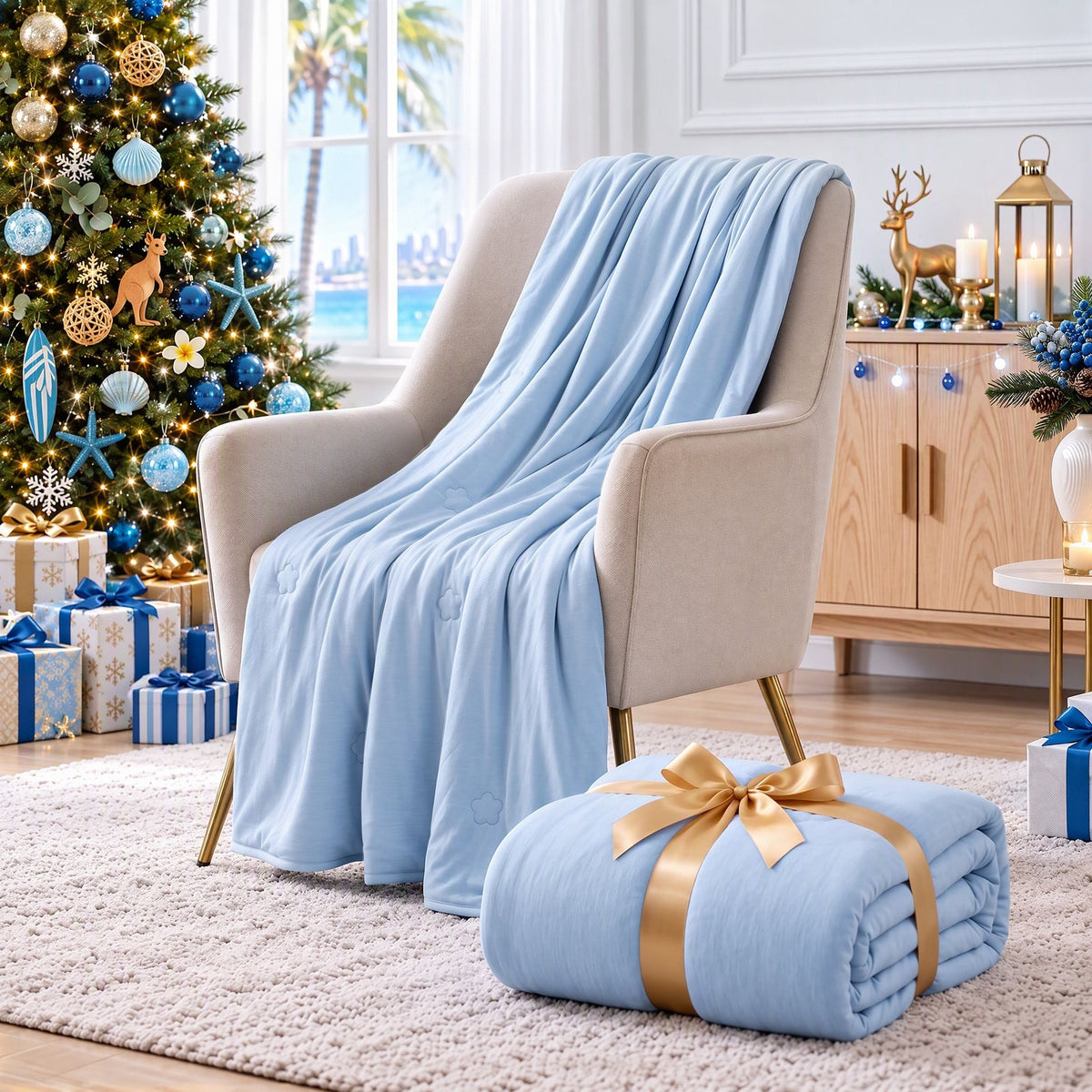 Alona.com.au Home & Garden > Bedding > Blankets & Throws Giselle Cooling Blanket Double 180 x 210cm Summer Quilt Lightweight Hot Sleepers