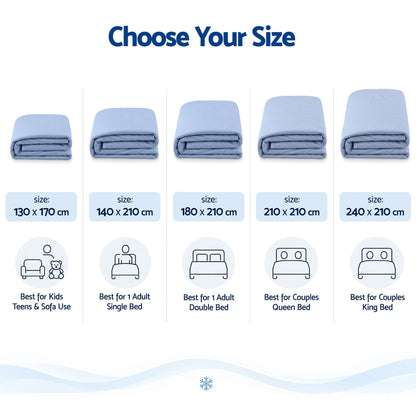 Giselle Cooling Blanket 210cm x 210cm Queen Summer Quilt Sleepers Double Sided