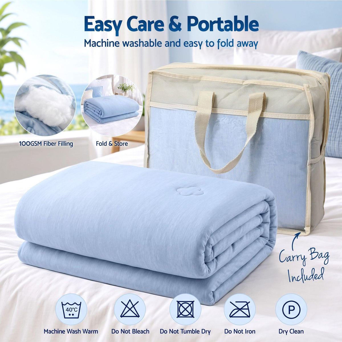 Alona.com.au Home & Garden > Bedding > Blankets & Throws Giselle Cooling Blanket 240cm x 210cm King Summer Quilt Sleepers Double Sided
