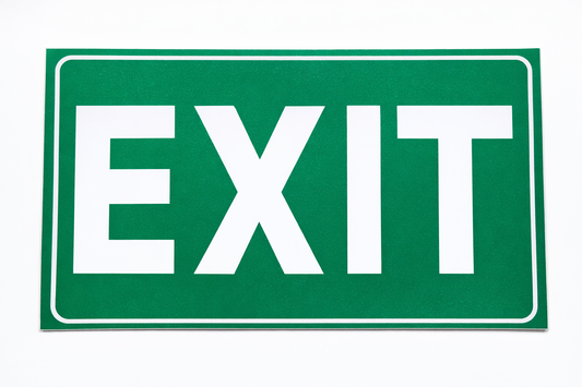 Exit Sign Sticker Emergency Decal Office Warehouse Work Door Vinyl