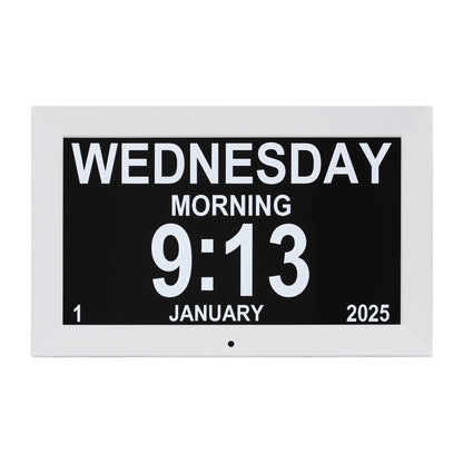 Artiss 10" Digital Day Clock Alarm Calendar Dementia Date Week Desk Clocks White