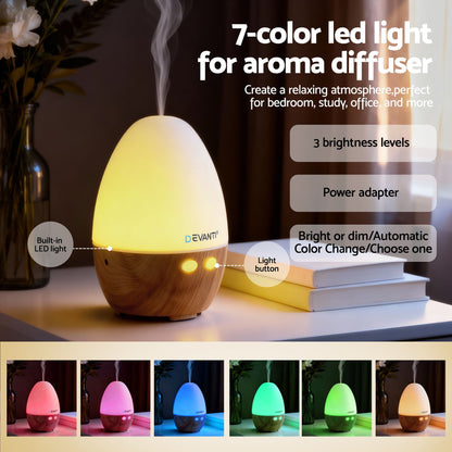 Devanti Ultrasonic Aroma Diffuser Aromatherapy 130ml LED Lights Iron Humidifier Forest