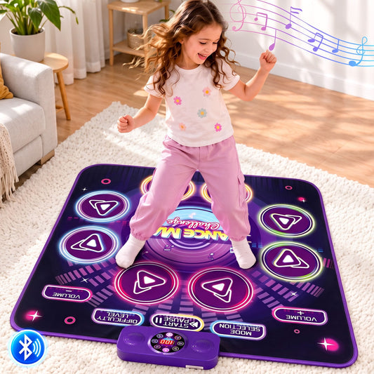 Alona.com.au Baby & Kids > Baby & Kid's Toys > Musical Toys Keezi Dance Mat Toy for Kids Age 3-12 Electronic Dance Pad with Bluetooth 4 Game Modes Purple