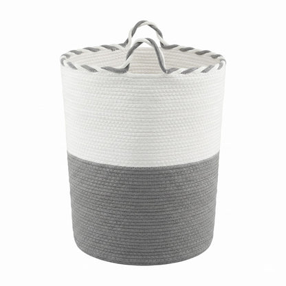 Artiss Woven Laundry Basket with handles Foldable White & Grey