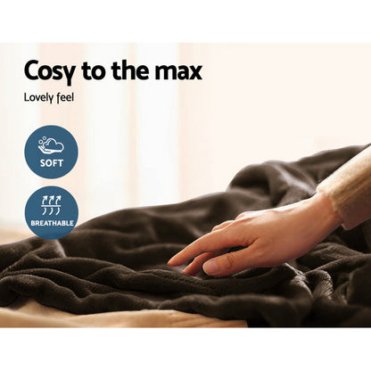 Giselle Bedding Electric Throw Blanket - Chocolate