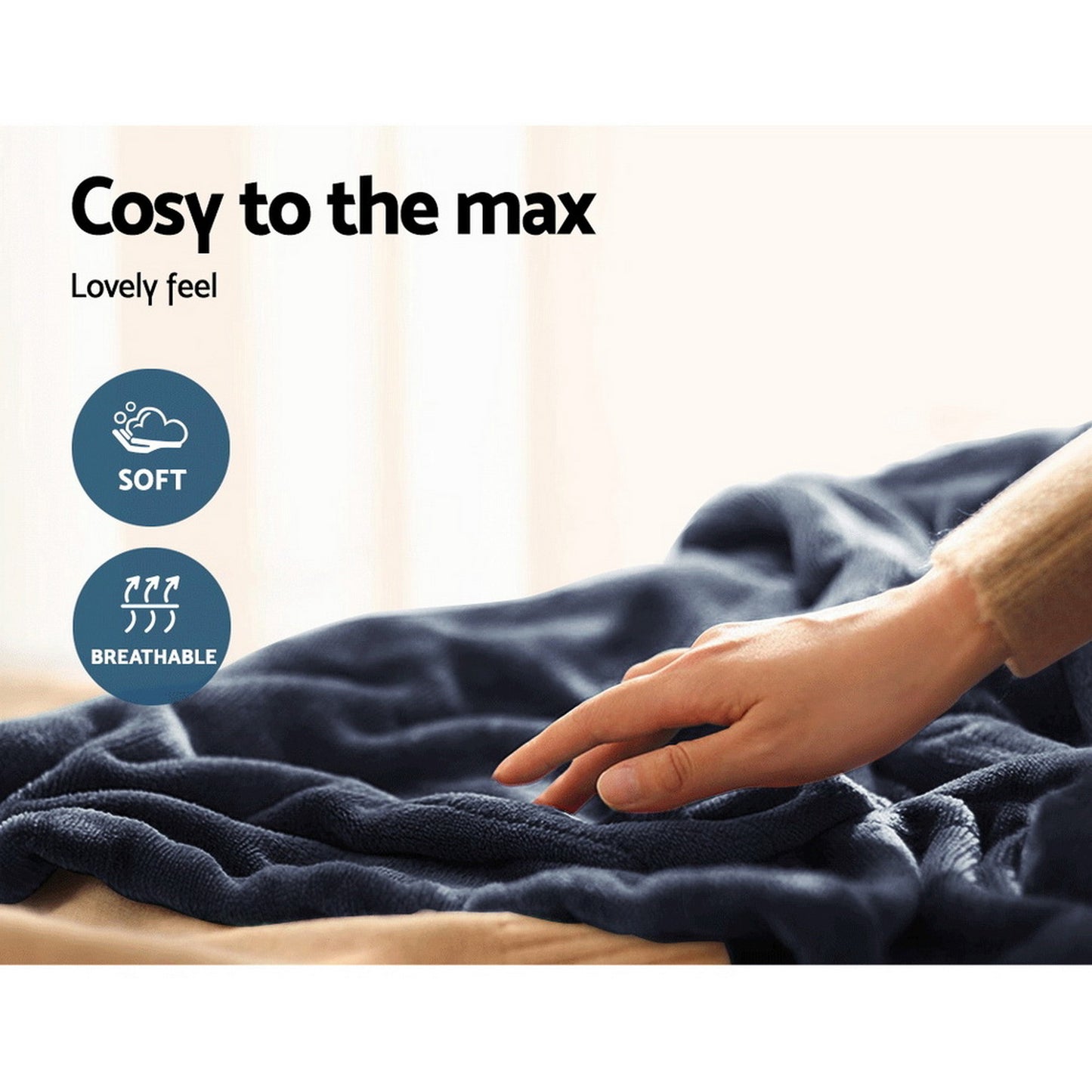 Giselle Bedding Heated Electric Throw Rug Fleece Sunggle Blanket Washable Charcoal