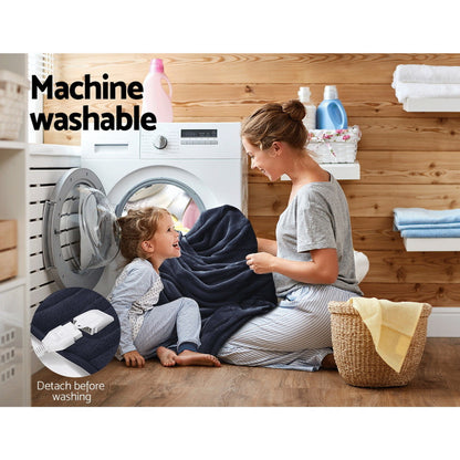 Giselle Bedding Heated Electric Throw Rug Fleece Sunggle Blanket Washable Charcoal