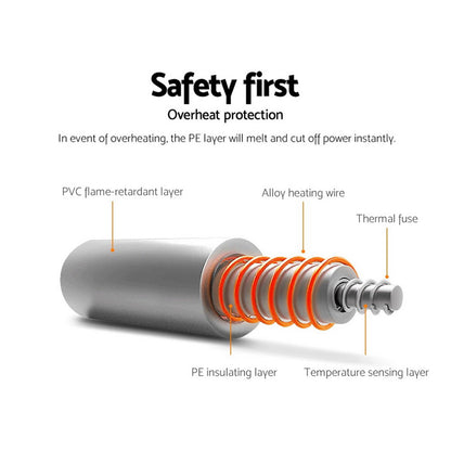 Giselle Bedding Heated Electric Throw Rug Fleece Sunggle Blanket Washable Charcoal