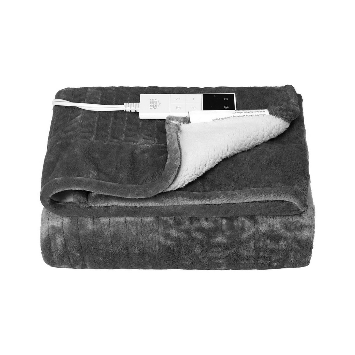 Giselle Electric Throw Rug Heated Blanket Washable Snuggle Flannel Winter Grey