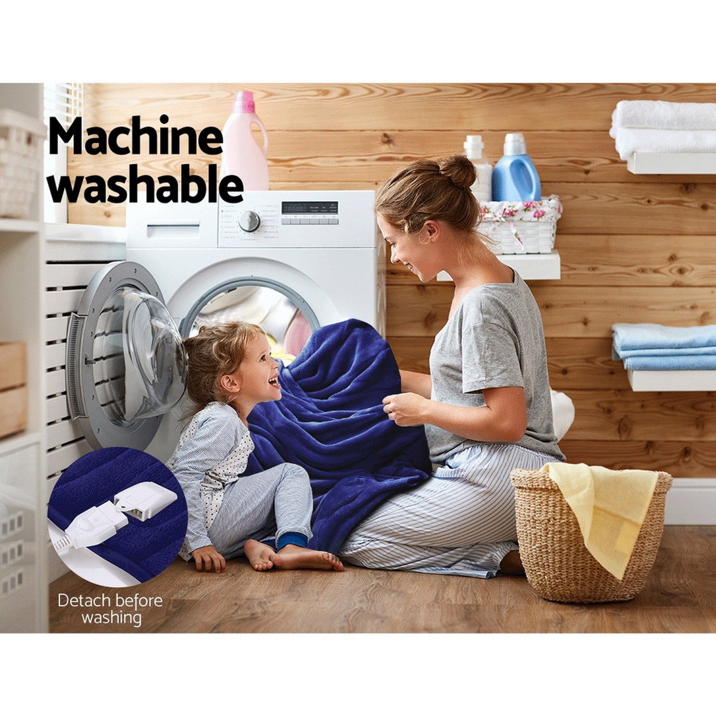 Giselle Bedding Electric Throw Blanket - Navy