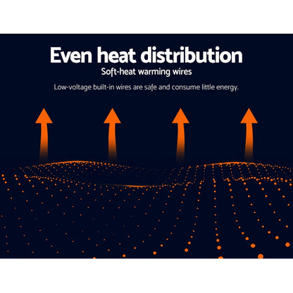 Giselle Bedding Heated Electric Throw Rug Fleece Sunggle Blanket Washable Silver