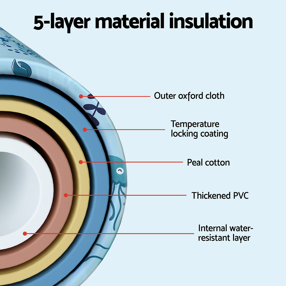 Weisshorn Foldable Bathtub PVC Spa Bucket Inflatable Cushion 114x62cm Blue