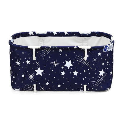 Weisshorn Foldable Bathtub PVC SPA Bucket Inflatable Cushion 114x62cm Star Navy