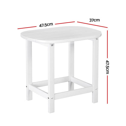 Gardeon Outdoor Coffee Side Table HDPE Desk Patio Furniture Camping Garden White