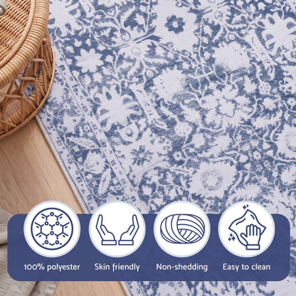 Artiss 60 x 180 cm Runner Rugs for Hallway Bedroom Pad-Free Dense Dot Backing Stops Slipping & Robot Vacuum Friendly, Vintage Carpet for Reading Nook Dining Area, 100% Polyester Washable