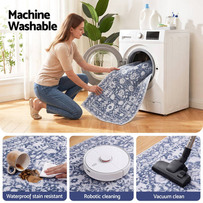 Artiss 60 x 180 cm Runner Rugs for Hallway Bedroom Pad-Free Dense Dot Backing Stops Slipping & Robot Vacuum Friendly, Vintage Carpet for Reading Nook Dining Area, 100% Polyester Washable