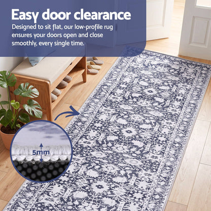 Artiss 60 x 180 cm Runner Rugs for Hallway Bedroom Pad-Free Dense Dot Backing Stops Slipping & Robot Vacuum Friendly, Vintage Carpet for Reading Nook Dining Area, 100% Polyester Washable