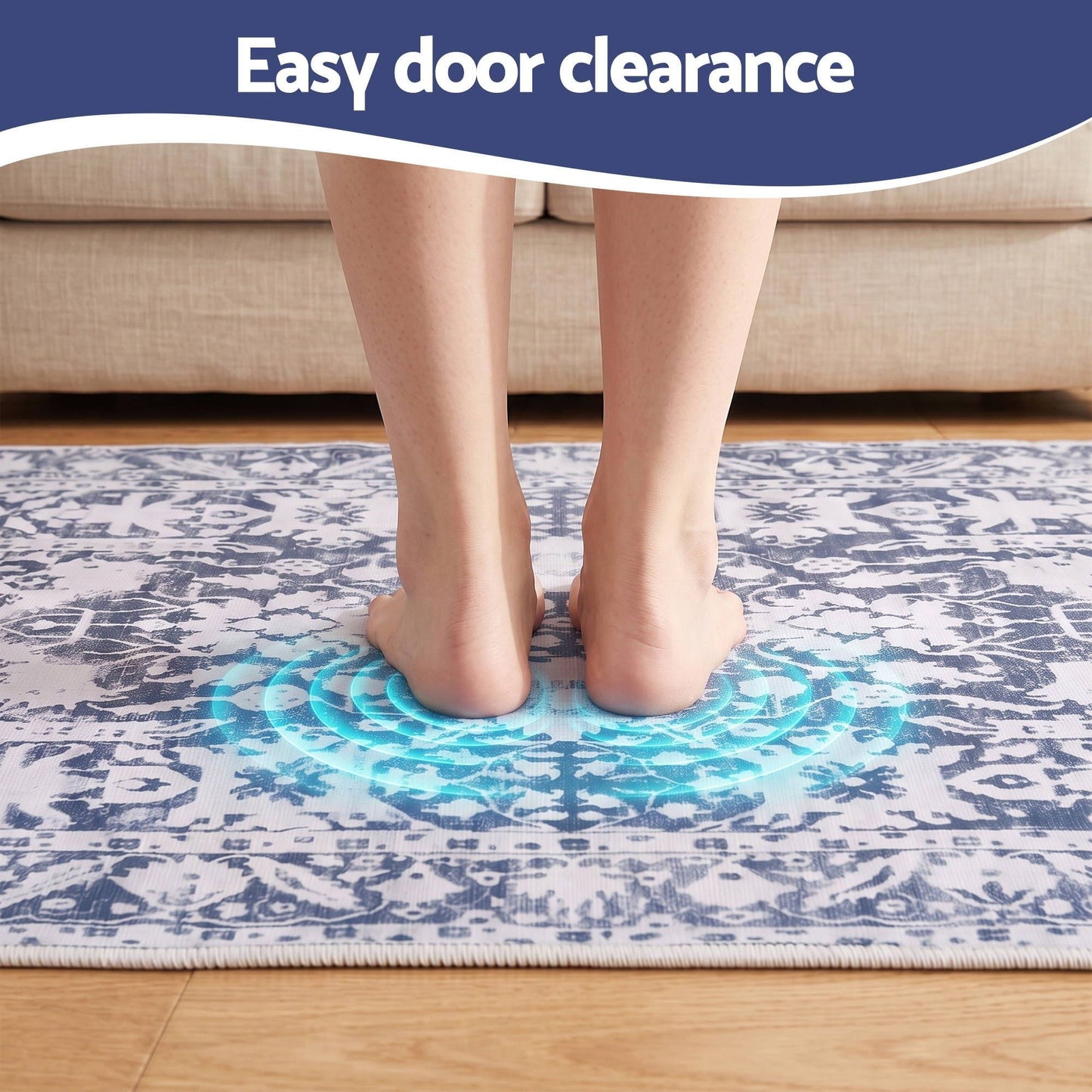 Artiss 60 x 180 cm Runner Rugs for Hallway Bedroom Pad-Free Dense Dot Backing Stops Slipping & Robot Vacuum Friendly, Vintage Carpet for Reading Nook Dining Area, 100% Polyester Washable