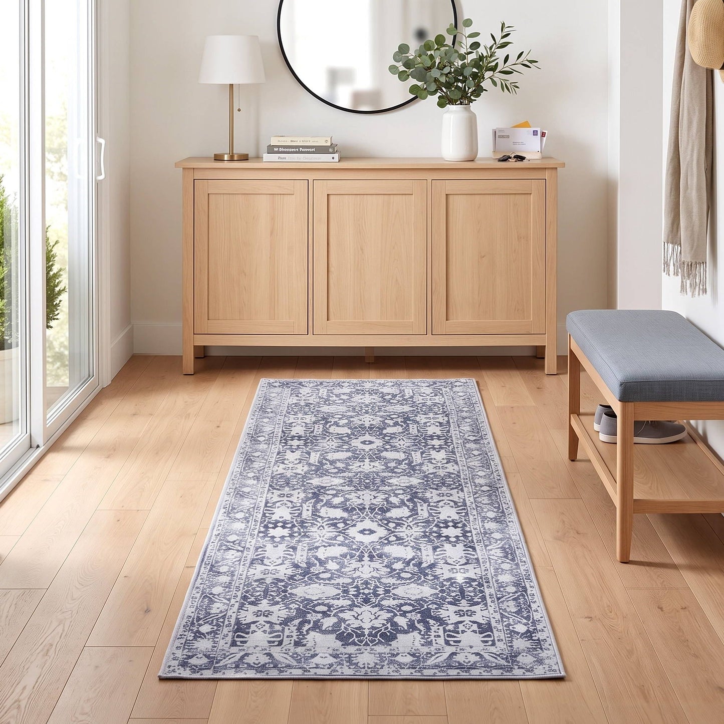 Artiss 60 x 180 cm Runner Rugs for Hallway Bedroom Pad-Free Dense Dot Backing Stops Slipping & Robot Vacuum Friendly, Vintage Carpet for Reading Nook Dining Area, 100% Polyester Washable