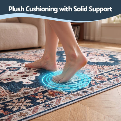Artiss 80 x 300 cm Washable Runner Area Rug No Hard Glue Quilt-Like Soft for Home Decor, 0.5cm Ultra-Thin Pet Friendly Bohemian Medallion Bedroom Carpet