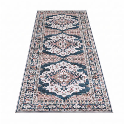 Artiss 80 x 300 cm Washable Runner Area Rug No Hard Glue Quilt-Like Soft for Home Decor, 0.5cm Ultra-Thin Pet Friendly Bohemian Medallion Bedroom Carpet