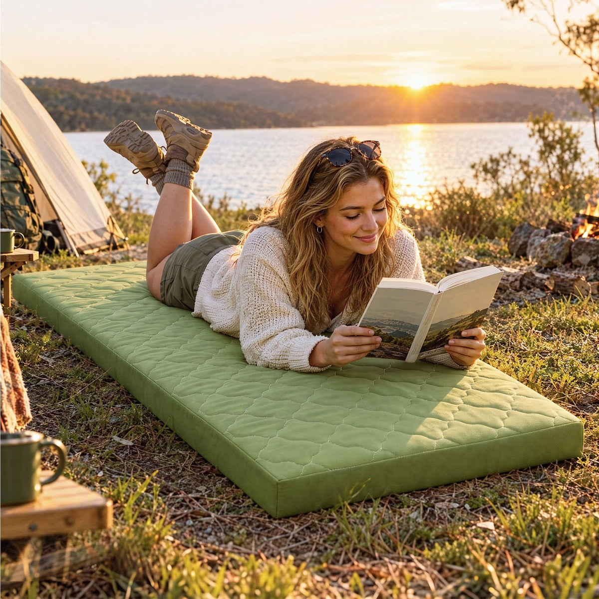 Alona.com.au Furniture > Mattresses > Single Mattress Giselle Folding Mattress Single 8cm Foldable Camping Travel Roll-Up Floor Bed