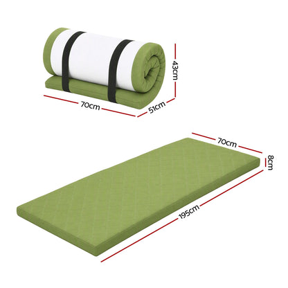 Alona.com.au Furniture > Mattresses > Single Mattress Giselle Folding Mattress Single 8cm Foldable Camping Travel Roll-Up Floor Bed
