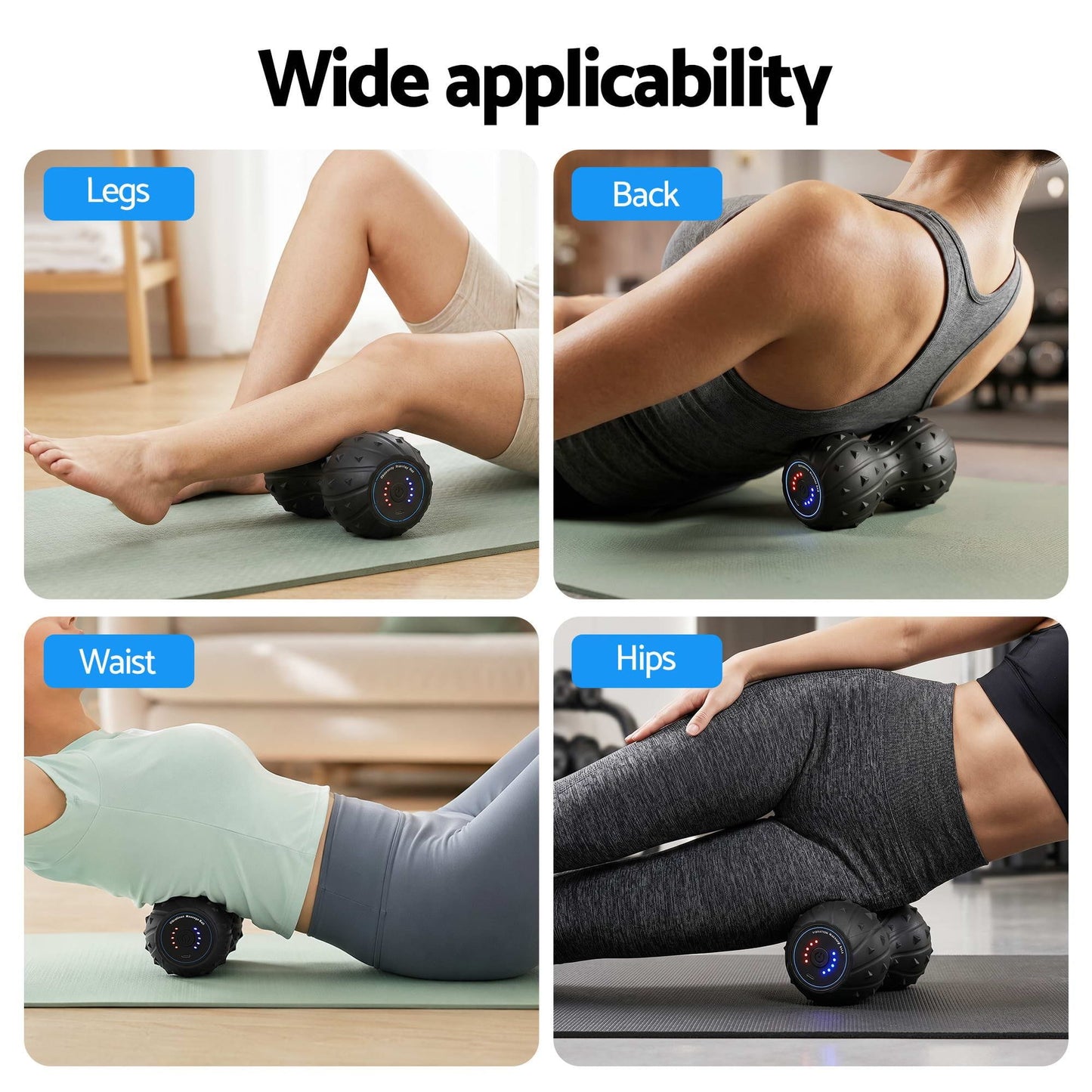 Everfit Electric Vibrating Peanut Massage Ball 5 Adjustable Levels High Power 3000RPM Motor 4D Floating Point Deep Tissue Trigger Point Muscle Relaxation Yoga Home Gym Type-C Rechargeable Support 80kg