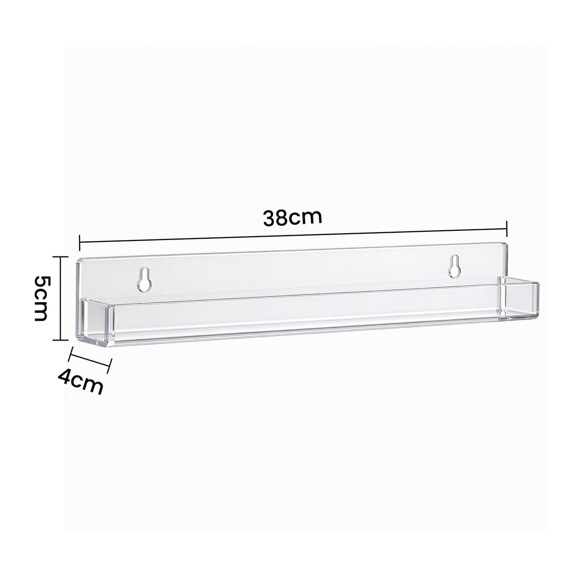 Artiss 6-Pack Acrylic Wall Shelves, Clear Floating Display Shelf with Detachable Panels & Front Lip