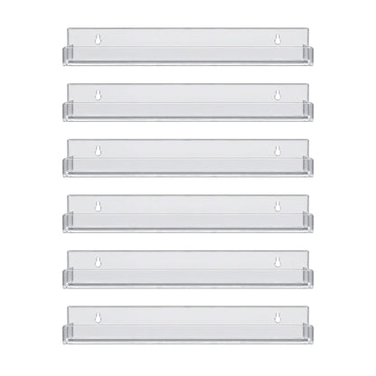 Artiss 6-Pack Acrylic Wall Shelves, Clear Floating Display Shelf with Detachable Panels & Front Lip