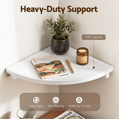 Alona.com.au Furniture > Living Room > Bookcases & Shelves Artiss 3pc Corner Floating Wall Shelf Wall Mounted Display Rack Round Edge White