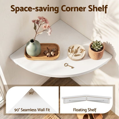 Alona.com.au Furniture > Living Room > Bookcases & Shelves Artiss 3pc Corner Floating Wall Shelf Wall Mounted Display Rack Round Edge White